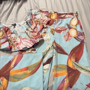 Tropical Print Two-Piece Set